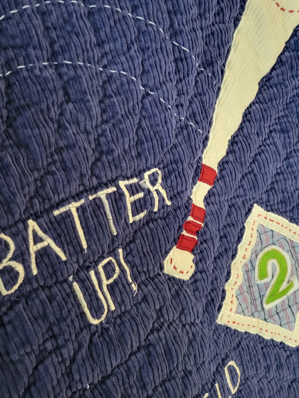 Pottery Barn Kids Retired  Homerun Baseball Corduroy Blue Baby Toddler Comforter